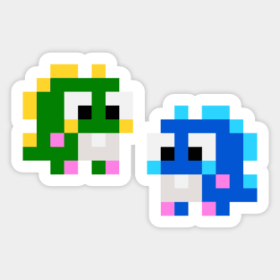 Bubble bobble lowres dragons Sticker